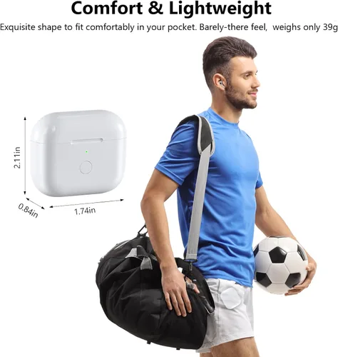 Miniatura 7 de Funda de carga inalámbrica compatible con AirPod de 4ª generación, funda Air Pod 4 de repuesto con botón de sincronización de emparejamiento Blanco