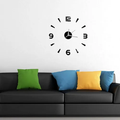 Miniatura 7 de HERCHR Reloj 3D, reloj de pared de bricolaje, reloj de pared grande y moderno, sin marco, calcomanías de pared, decoración de reloj, kit de reloj