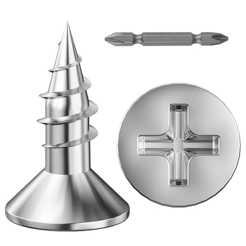 Miniatura 10 de Wensilon (300 piezas) #8x1 Tornillo de madera negro rápido metal autorroscante cabeza plana