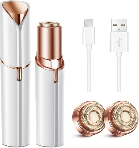 Miniatura 10 de Kradaa Depilación facial para mujeres: maquinilla de afeitar facial eléctrica con luz LED, mini afeitadora sin dolor y resultados instantáneos