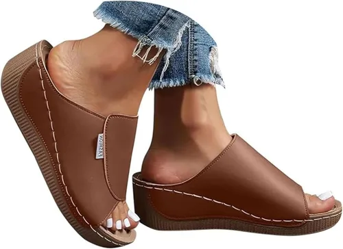 Miniatura 12 de Sandalias ortopédicas para mujer, con plataforma elegante, cómodas, ortopédicas, informales, para verano, con soporte de arco Rosa