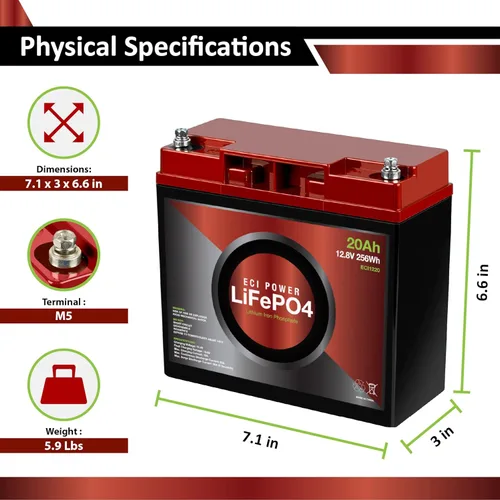 Miniatura 4 de Paquete de batería y cargador - Cargador de 12 V 5 A/batería de litio de 12 V 20 Ah LiFePO4