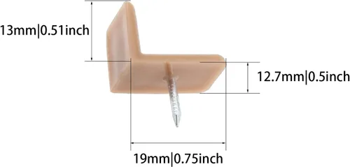 Miniatura 2 de Drawer Tack Glide RLECS - 30 piezas de 0.748 in/0.75 pulgadas en forma de L para reparar tocadores, color marrón