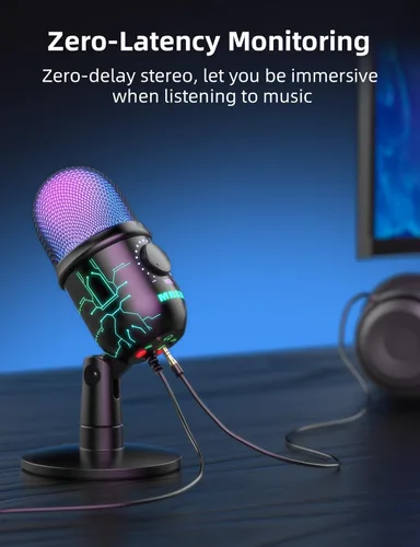 Miniatura 13 de MRSDY Micrófono de juegos, micrófono USB para computadora para PC, Mac, PS4/5, micrófono de condensador para podcast para grabación de estudio