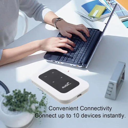 Miniatura 3 de Goshyda Enrutador WiFi móvil 4G LTE desbloqueado con ranura para tarjeta SIM, dispositivo de punto de acceso portátil de 300 Mbps para viajes, mini