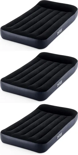 Intex Dura-Beam Standard Pillow Top Cama de Aire Inflable Cómoda con Bomba Eléctrica Integrada y Bolsa de Transporte, Tamaño Individual, Azul