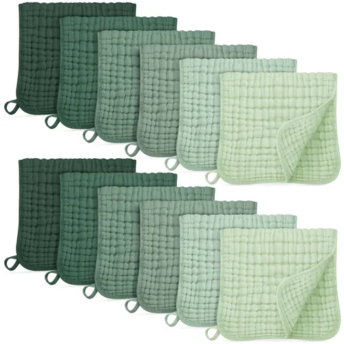 Miniatura 20 de Unnivoll Paños de muselina para eructos para bebé, 100% algodón, para niños y niñas, grandes, 20 x 10 pulgadas, extra suaves y absorbentes, paquete