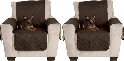Furhaven Protector de silla reversible y resistente al agua para perros, gatos y niños, funda acolchada Pinsonic de dos tonos para muebles de sala