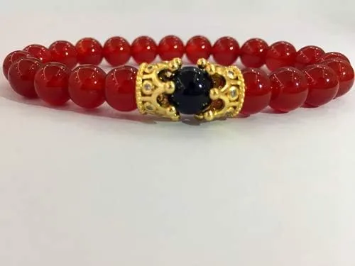Miniatura 7 de LIDU Pulsera de amor de tamaño King y Queen Teir Friendship de 0315in Cristal Piedras semipreciosas