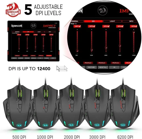 Miniatura 8 de Redragon Teclado mecánico para juegos K556 RGB M908 MMO Gaming Mouse Bundle