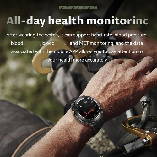 Miniatura 2 de Yihou ABC - Reloj inteligente de seguimiento GPS para hombre, senderismo, correr, resistente, militar, con marca/respuesta de llamada, brújula