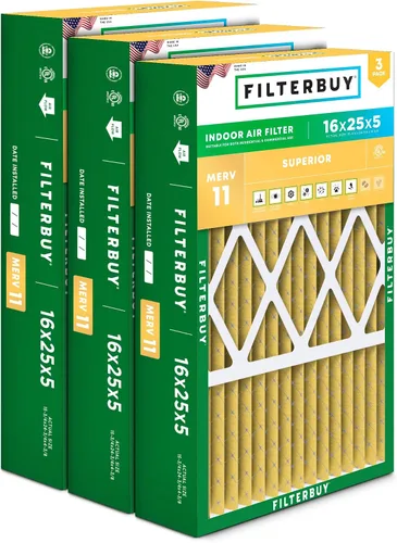 Miniatura 17 de Filterbuy Filtro de aire MERV 11 de 10 x 17 x 2 pulgadas para defensa de mascotas y alergias (paquete de 3), filtros exteriores plisados