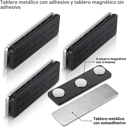 Miniatura 3 de Accesorio para Persianas Opacas, 12 Pares de Cierre Magnético con Adhesivo (Tablero Metálico con Adhesivo + Tablero Magnético Negro sin Adhesivo)
