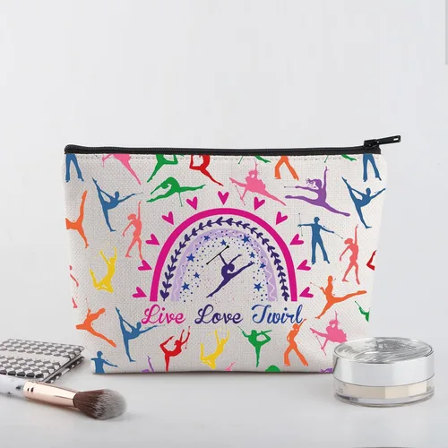Miniatura 3 de WSNANG Baton Twirler Bolsa de cosméticos Live Love Twirler Bolsa de maquillaje Twirler Regalo para mamá Regalo de Baton Girando Regalo Gimnasta