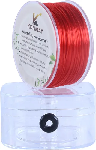 Miniatura 9 de KONMAY 1 Rollo de Cuerdas Planas Elásticas para Pulseras de 0.032 in con Estuche Organizador, 90 Yardas de Hilo Elástico de Cristal Negro para Hacer