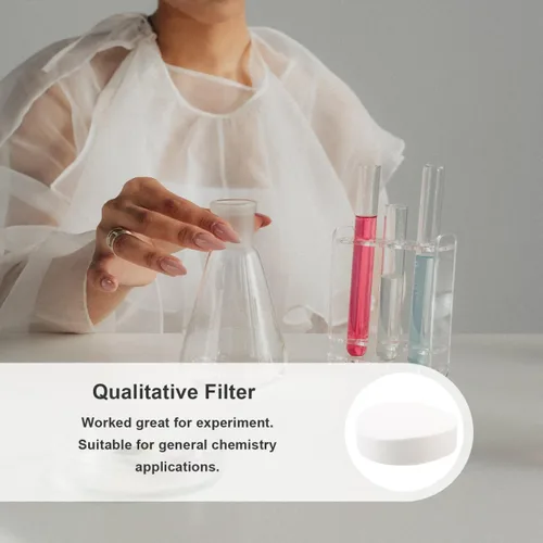 Miniatura 2 de Hemobllo Papel de filtro cualitativo, papel de filtro de laboratorio redondo de 2.8 in, papel de filtro de embudo de prueba de análisis químico