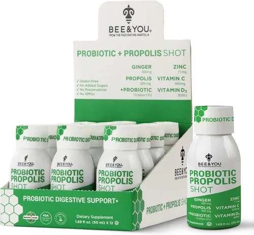 Miniatura 9 de Bee and You Kids Propolis Immune Night Time Shot - Probiótico, melisa, cereza ácida, apoyo para dormir, apoyo inmunológico, salud intestinal, 1.69