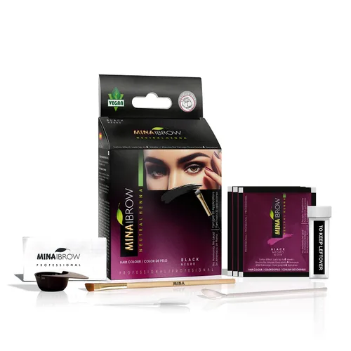 Miniatura 18 de MINA iBrow Kit de Color de Henna Profesional para Cabello con Paquete Combinado de Pincel Cubre Cabello Canoso - Dura hasta 6 semanas Sin