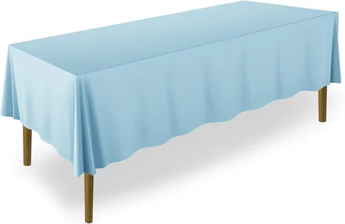 Miniatura 42 de Lann's Linens - Mantel rectangular de tela de poliéster de primera calidad para bodas, banquetes y restaurantes Blanco