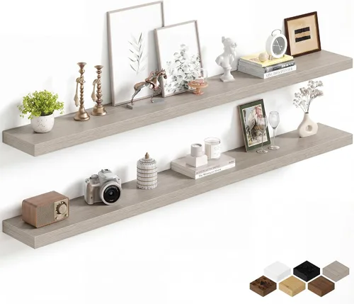 Miniatura 12 de Fun Memories Estantes flotantes de 16 pulgadas para pared, estantes de 8 pulgadas de profundidad para baño, dormitorio, cocina, montaje en pared