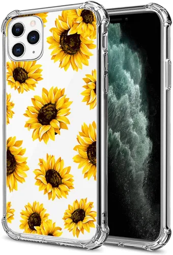 Miniatura 80 de Funda transparente de girasol compatible con iPhone SE 2022 SE 2020 7 8, funda trasera floral para niñas y mujeres, funda protectora transparente