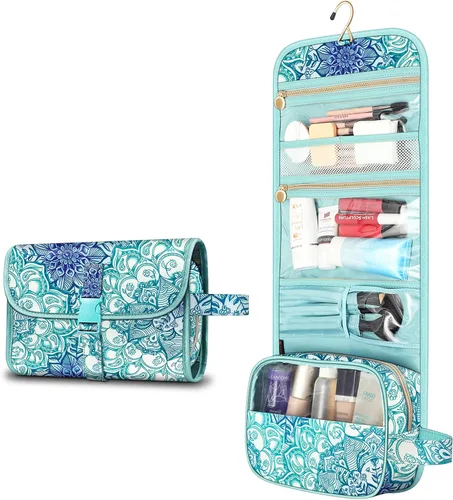 Miniatura 7 de Fintie - Bolsa de viaje portátil para cosméticos y artículos de aseo, gran organizador de maquillaje colgante resistente al agua, estuche