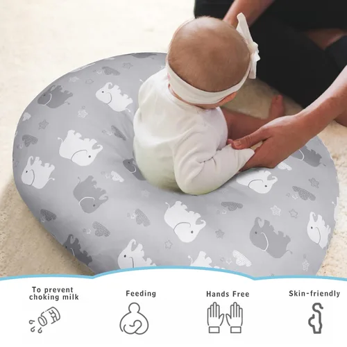 Miniatura 4 de Funda de almohada de lactancia, funda de almohada de lactancia materna de elefante para bebés niños y niñas, funda de almohada de lactancia