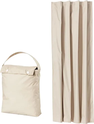 Amazon Basics Cortina opaca portátil con ventosas, 50 pulgadas de ancho x 78 pulgadas de largo, paquete de 1, beige
