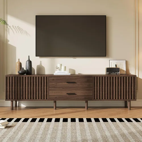 Miniatura 9 de Soporte de TV moderno de 70.8 pulgadas para televisores de hasta 80 pulgadas, centro de entretenimiento con 3 cajones y 2 gabinetes, diseño
