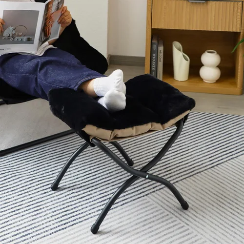 Miniatura 9 de Otomana Plegable de 15"(A), Taburete Reposapiés Plegable, Taburete Pequeño Portátil para el Pie para Sofá, Otomana Reposapiés Plegable Colapsible
