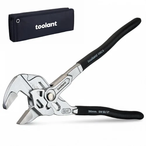 Miniatura 11 de toolant Llave de alicates cromados de 5 pulgadas, llave ajustable CR-V con revestimiento antioxidante, mandíbulas paralelas lisas, agarre