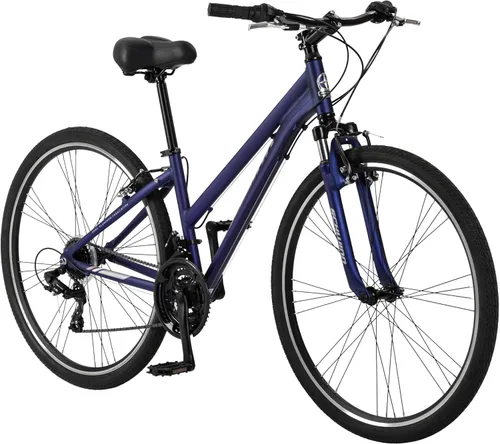 Miniatura 11 de Schwinn Network 1 Bicicleta híbrida, Bicicleta de 700c para hombres y mujeres, Bicicleta híbrida de 21 velocidades, marco de aluminio, horquilla