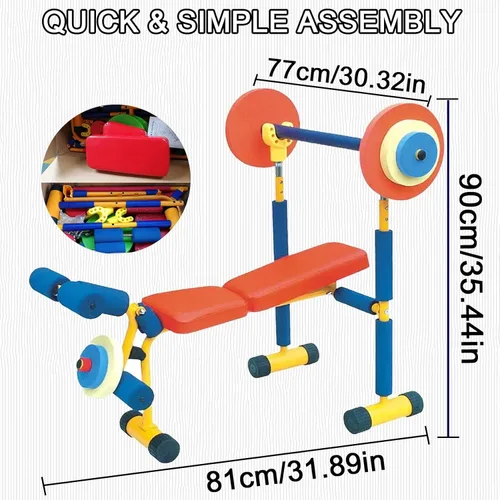 Miniatura 4 de Fun and Fitness Equipo de bicicleta estática para niños, equipo de ejercicio ajustable para niños y fitness, equipo de entrenamiento para niños