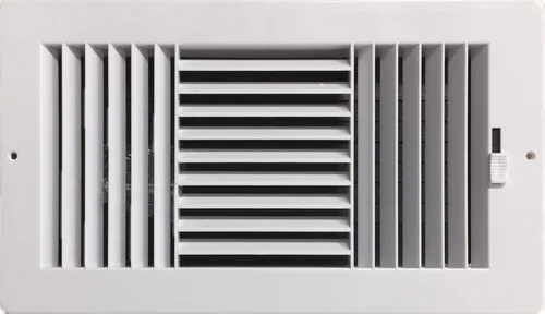 Registro de pared lateral/techo de plástico de tres vías en blanco 12 pulgadas de ancho x 6 pulgadas de alto para apertura de conductos (la