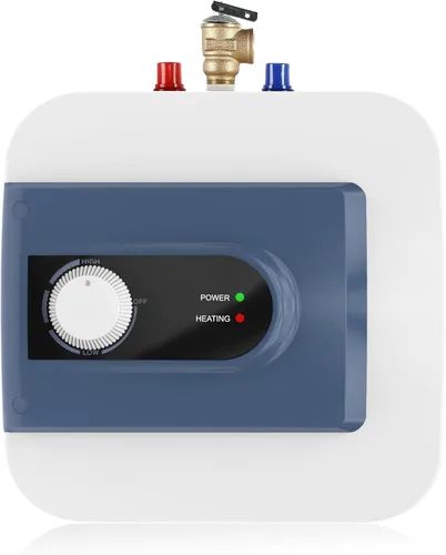 Calentador de agua eléctrico de 1.6 galones, 1500 W bajo el fregadero, calentador de agua caliente bajo demanda, punto de uso montado en la pared o