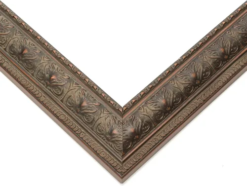 Miniatura 2 de Marco de fotos de madera real marrón ornamentado de 5 x 5 pulgadas de ancho de 1.5 pulgadas Profundidad del marco interior de 0.5 pulgadas Marco