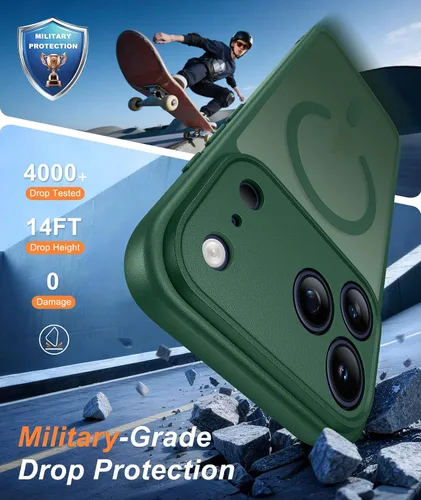 Miniatura 142 de FNTCASE Funda para iPhone 17 Pro: Fundas delgadas translúcidas de color azul claro compatibles con MagSafe, protección completa de la cámara
