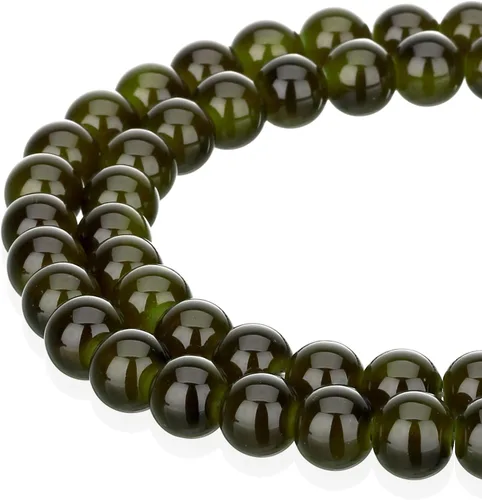 Miniatura 26 de RUBYCA 1 hebra 10MM Jade imitación ronda pintado recubierto de cuentas de vidrio DIY fabricación de joyas bebé rosa