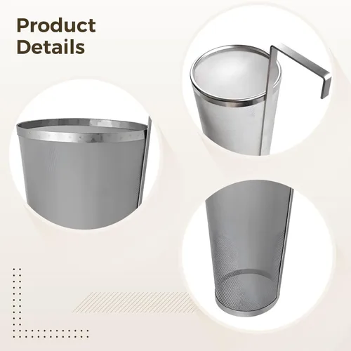 Miniatura 5 de Colador de araña de acero inoxidable con gancho de mango largo, filtro de malla fina para uso en cocina, accesorio ideal para elaboración de cerveza
