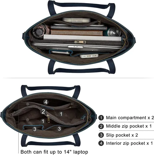 Miniatura 25 de S-ZONE Bolso bandolera vintage de cuero genuino para mujer
