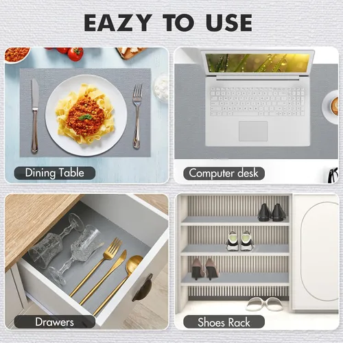 Miniatura 6 de Viseeko Revestimiento para estantes y cajones para gabinetes de cocina, revestimientos de gabinete no adhesivos para estantes, papel de estante