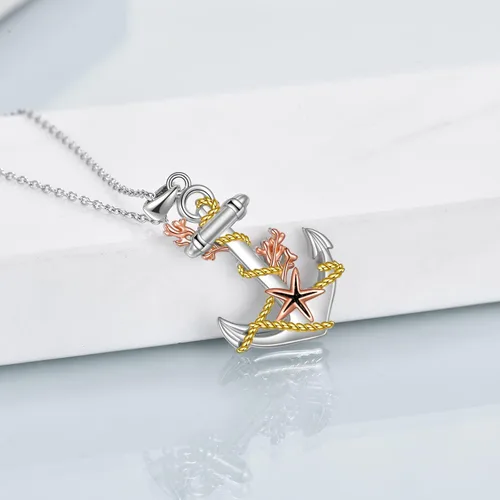 Miniatura 3 de YAFEINI Collares de ancla con colgante de árbol de la vida, cadena de plata de ley 925, joyería vintage, regalos para mujeres, niñas, mamá, madre e