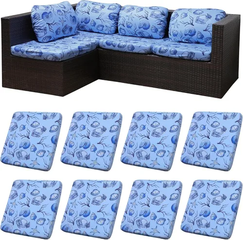 Miniatura 60 de Fundas de cojín de patio, fundas de cojín para exteriores, fundas de cojín elásticas de repuesto, protectores de muebles lavables y reutilizables