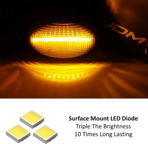 Miniatura 2 de iJDMTOY Kit de luces LED ámbar de lente ahumada para la parte delantera y lateral frontal compatible con Mercedes-Benz Metris Vito Viano Citan
