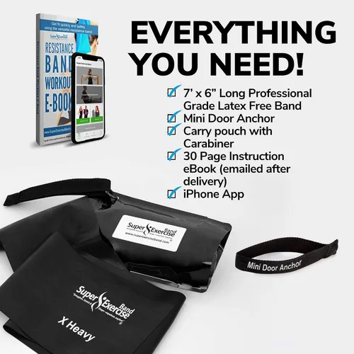 Miniatura 2 de Resistance Bands for Working Out 7Ft Long Resistance Bands Super Exercise Bands with Carry Pouch and Door Anchor I Latex Free Workout Bands