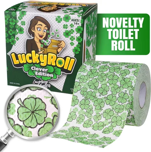 Miniatura 2 de Laughing Smith Papel higiénico novedoso – Lucky Roll de papel higiénico de trébol de cuatro hojas, regalo divertido del día de San Patricio