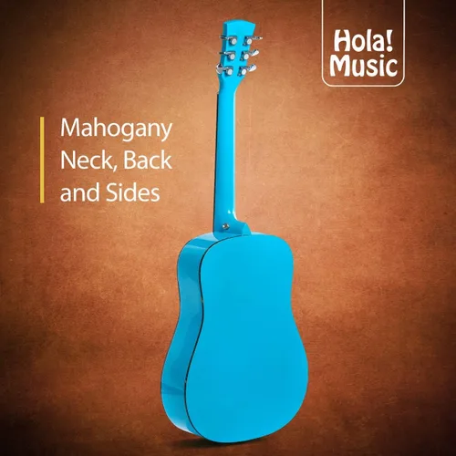 Miniatura 6 de Hola! Music Paquete de guitarra acústica de tamaño 3/4 para principiantes, 6 cuerdas para principiantes, guitarra acústica sólida de abeto