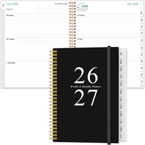 Miniatura 20 de Agenda de bolsillo/calendario 2026 - Agenda 2026 de enero de 2026 a diciembre de 2026, agenda 2026 con 12 pestañas, encuadernación de doble alambre