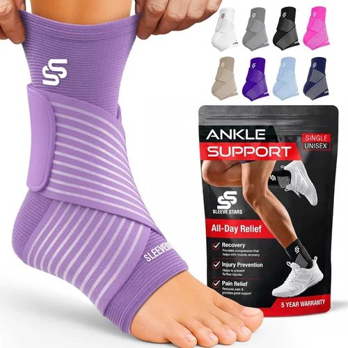 Miniatura 20 de Tobillera Sleeve Stars para mujeres y hombres, tobillera para esguince de tobillo, manga de compresión para alivio de la fascitis plantar, soporte