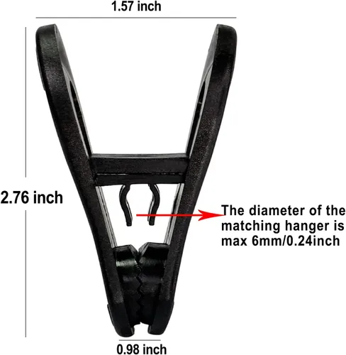Miniatura 2 de TOFIIGREM Clips de colgador negros 30 PIEZAS, clips de perchas de plástico perfectos para perchas de terciopelo de plástico, pines para ropa